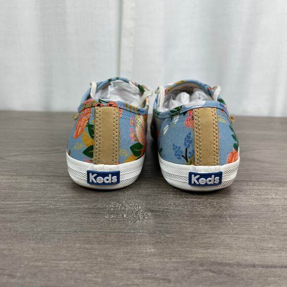 Keds x Rifle Paper Company Blue Lively Floral Sneakers Sz.9 - Picture 7 of 12